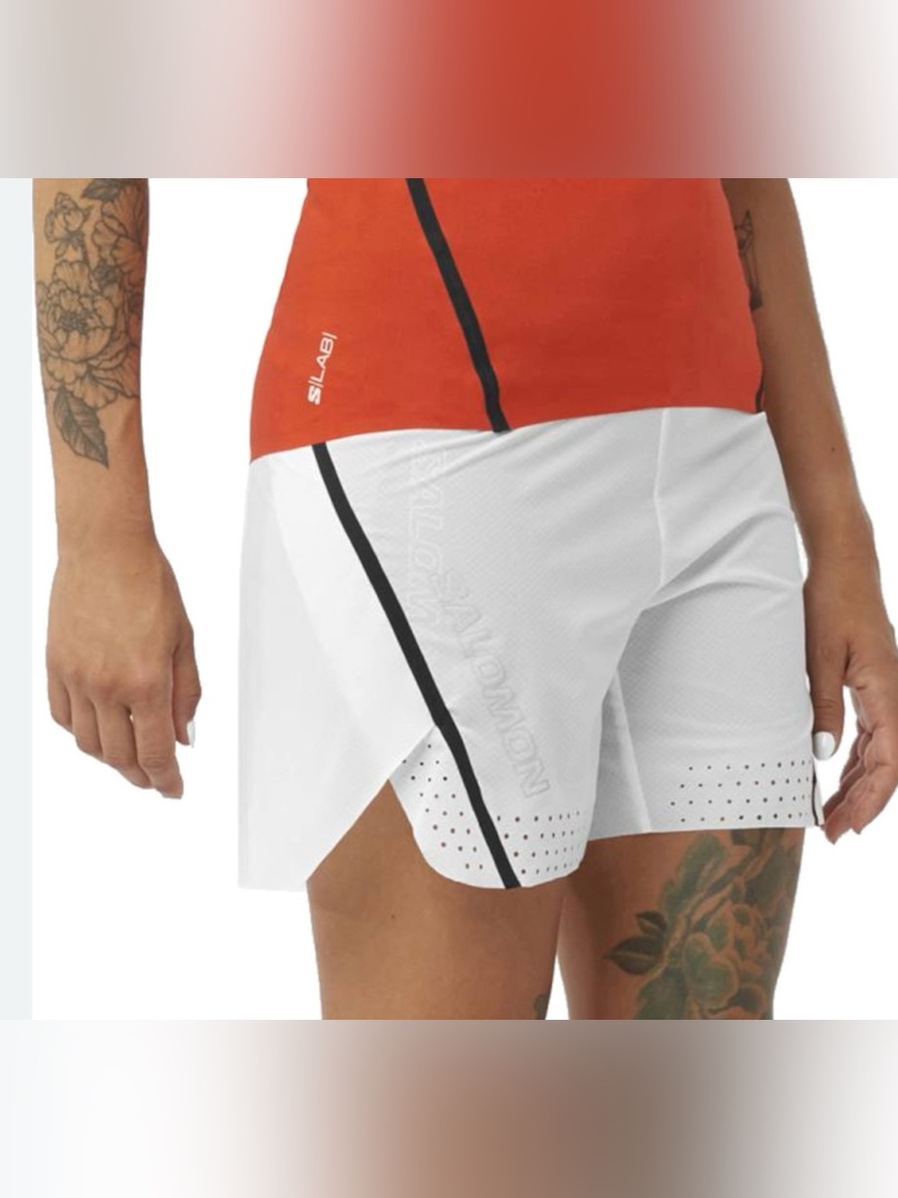 NWT! Salomon S/LAB SPEED 2IN1 Running SHORT W White/Deep Black